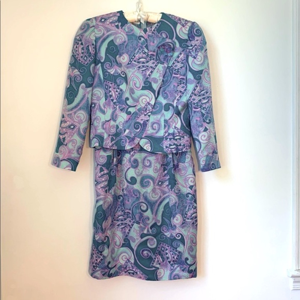 Umi Collections Anne Crimmins Vintage 80’s Silk Suit Dress 10